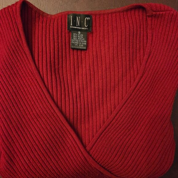 INC Y2K Vintage 00s V Neck Ribbed Sweater - Picture 3 of 3